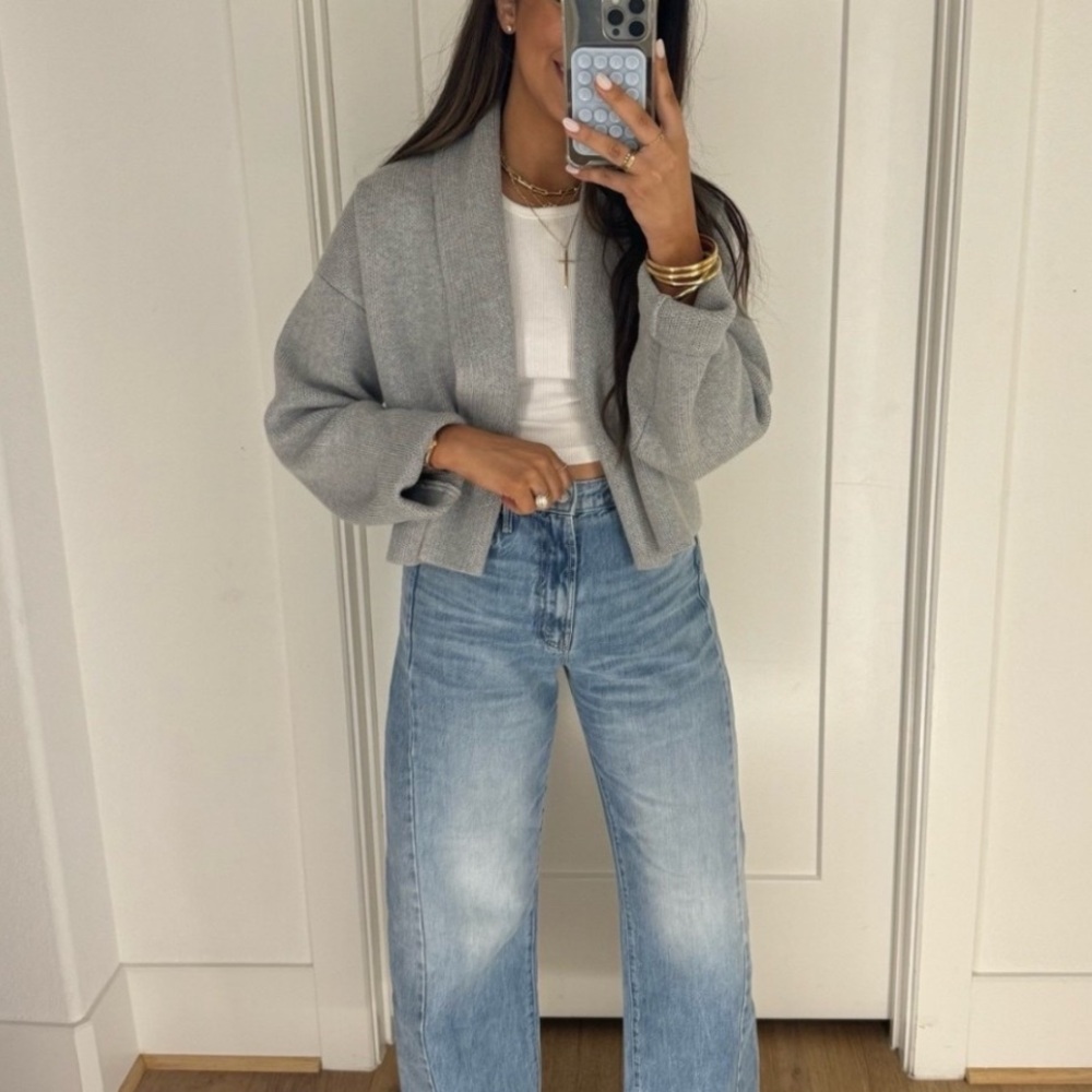 Anthropologie Mariel crop cardigan gray one size